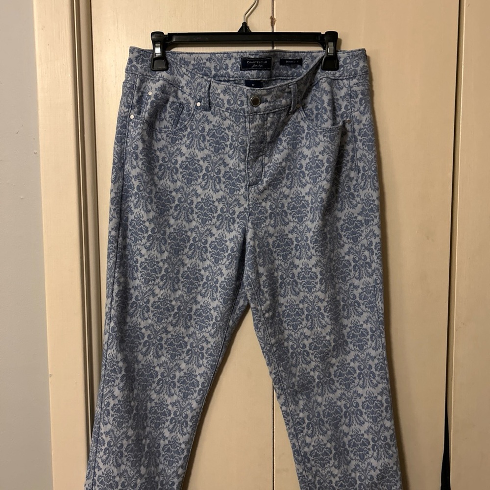 Blue Patterned Pants - image 1